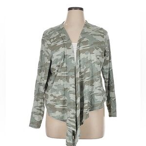 Belle by Kim Gravel Camo open front Cardigan size large